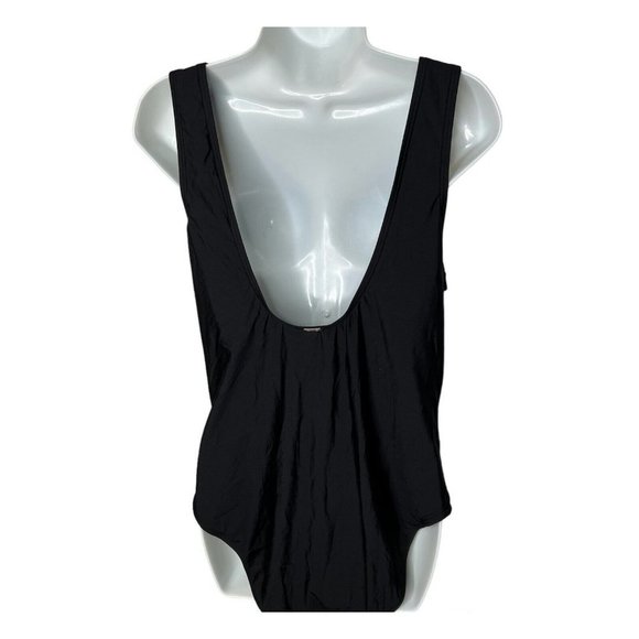 Calvin Klein $108 High Neck Tummy Control One Piece Swimsuit Black Size 16 - Picture 3 of 7